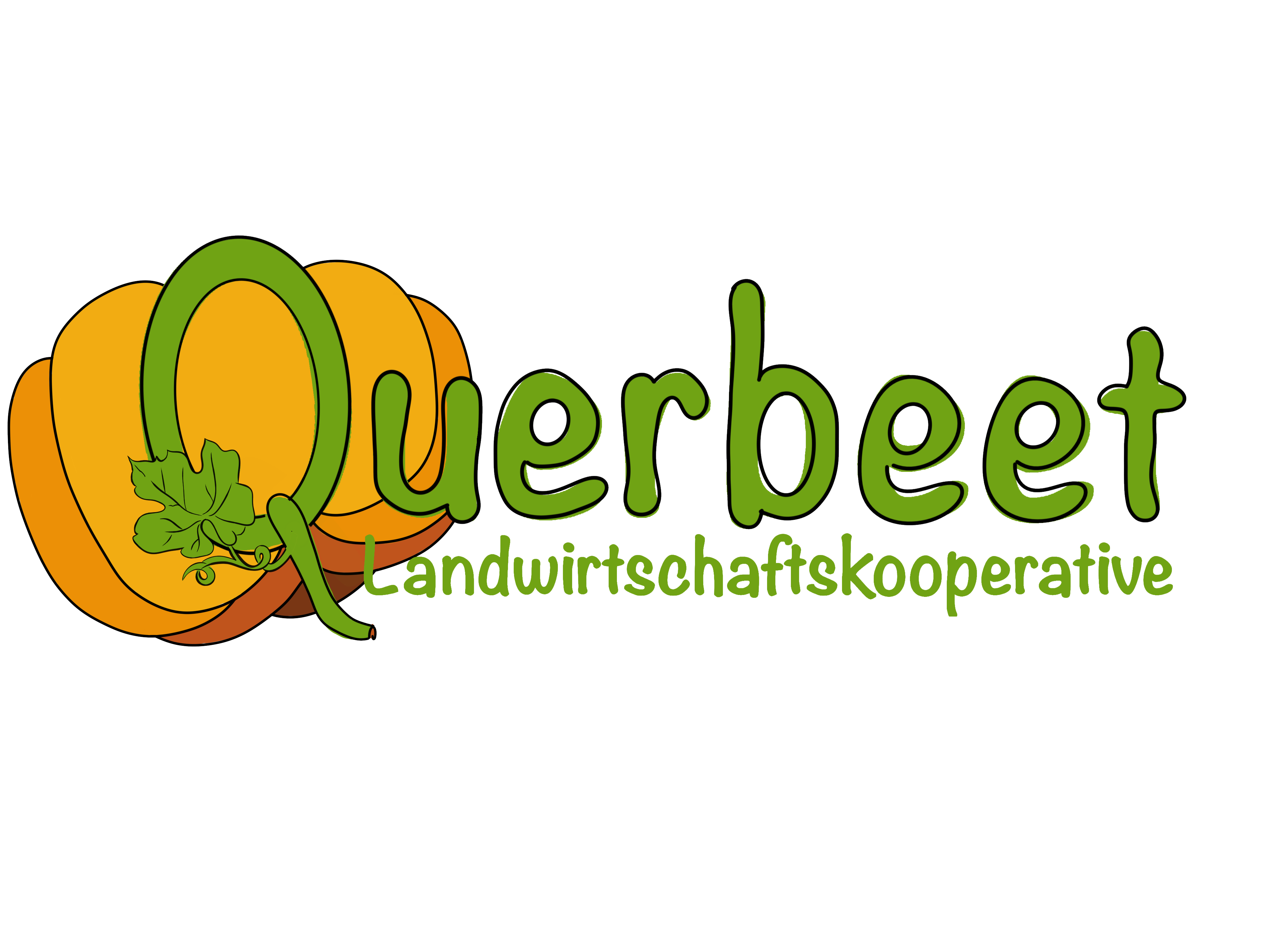 kürbis querbeet logo mit blatt transparent